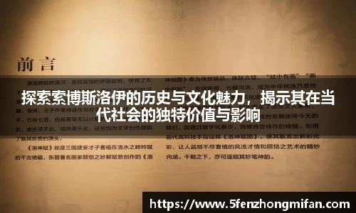探索索博斯洛伊的历史与文化魅力，揭示其在当代社会的独特价值与影响